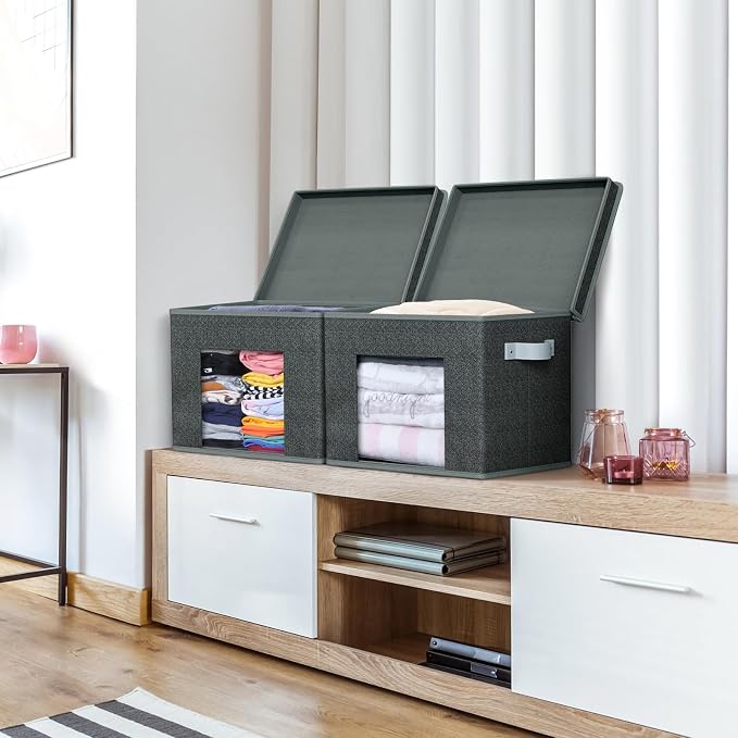 Univivi Foldable Fabric Storage Boxes Large Storage Bins - Image 5