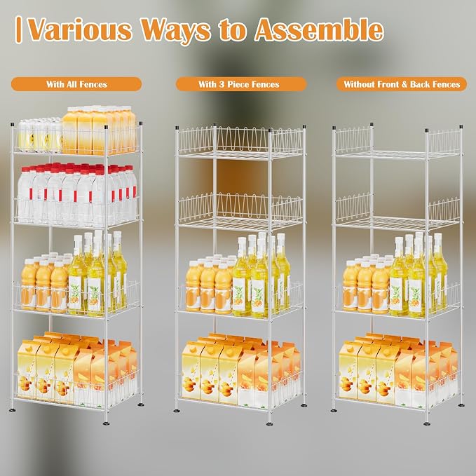ETELI Water Bottle Holder Organizer 4 Tier Drink Can Shelf Organizer Rack - Image 6