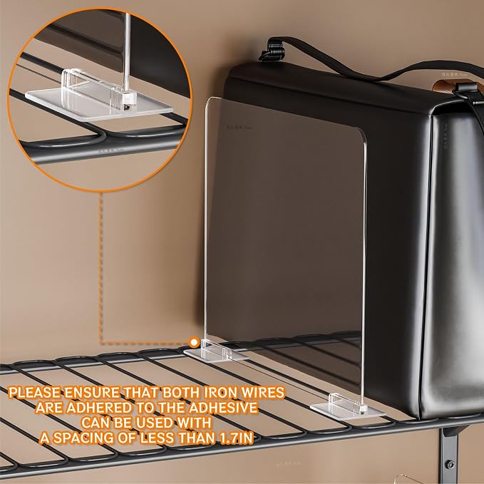 Yieach 6 Pack Acrylic Shelf Dividers - Image 7