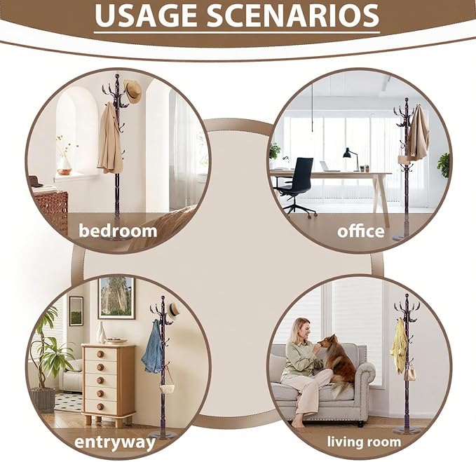 Solid Wooden Coat Rack Stand, Coat Racks Freestanding - Image 7