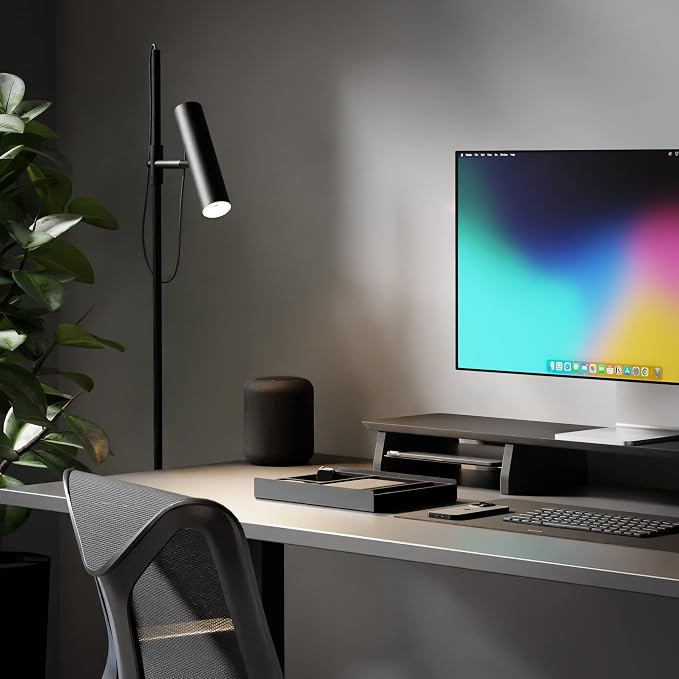 Raico Desk Cockpit Shelf Monitor Stand System Dual Screen Setup Wood Large Desk - Image 7