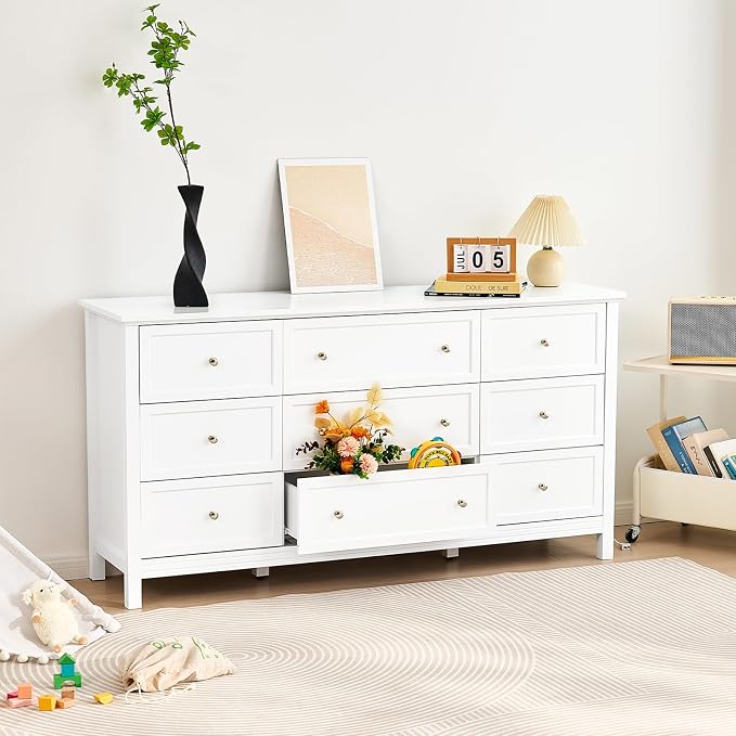 VEVOR 9 Drawer Dresser, Wooden Chest of Drawers - Image 8