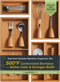 5-Piece Bamboo Drawer Organizer Set, 2.2" Deep Multi-Use Organizers by Keechee