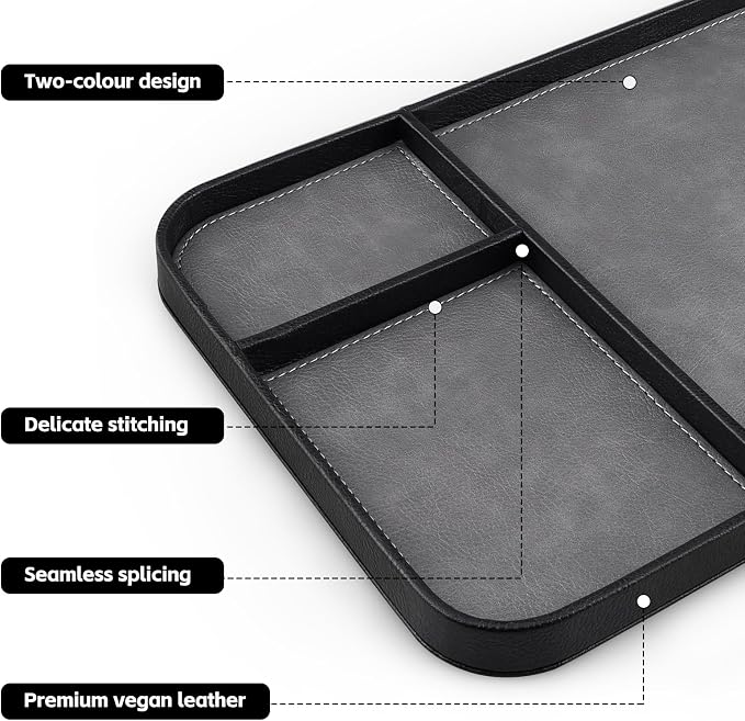 SENEN Leather Tray, Stylish and Organized Multifunctional Tray, - Image 4