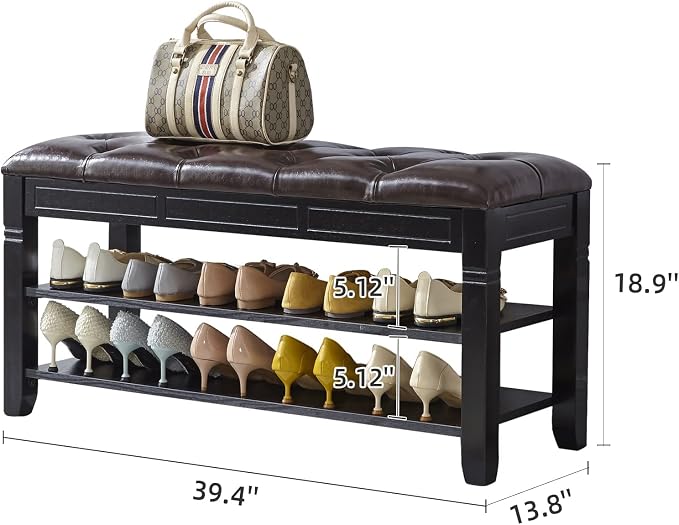 LEILISI Shoe Bench, Storage Rack Organizer - Image 3