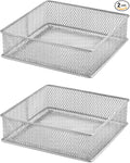 YBM HOME Silver Mesh Drawer Cabinet and or Shelf Organizer Bins, School Supply by YBMHome