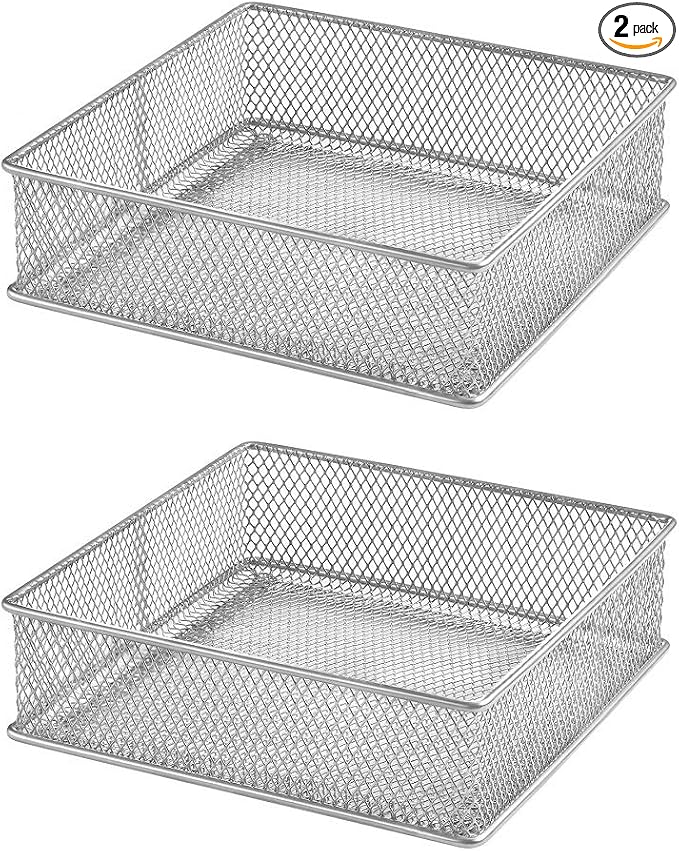 YBM HOME Silver Mesh Drawer Cabinet and or Shelf Organizer Bins, School Supply by YBMHome