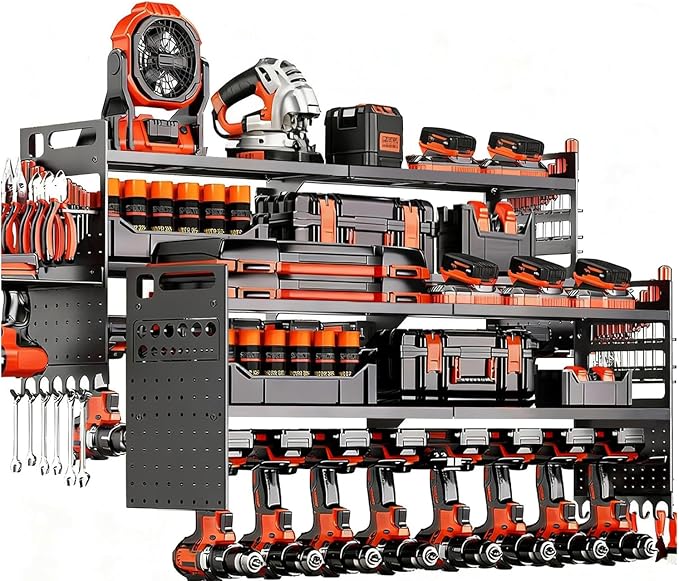 2-Pack Large Power Tool Organizer Wall Mount, Heavy Duty Cordless Tool Organizer by SHOMEXTOL