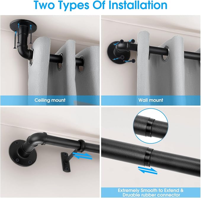 Industrial Curtain Rod Set - Image 4