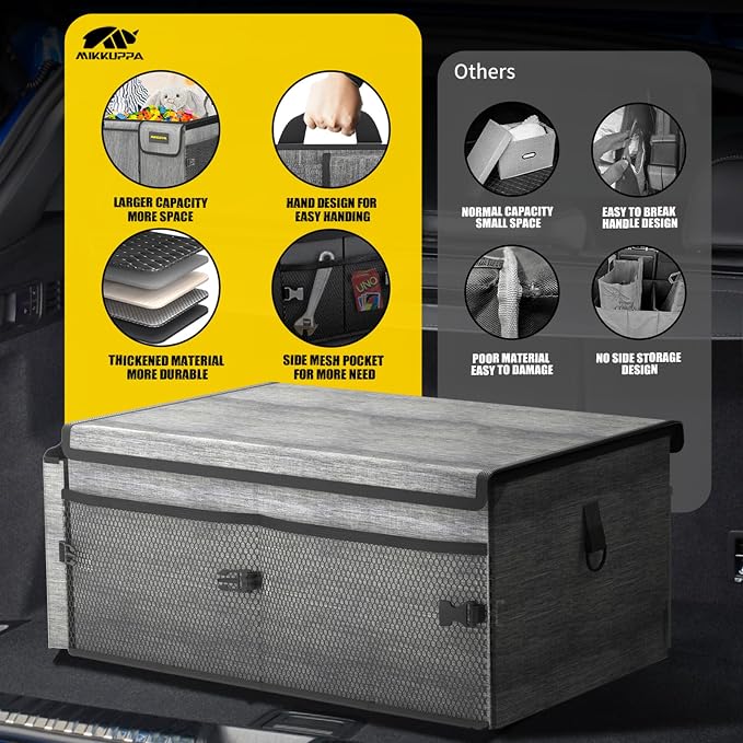 MIKKUPPA Car Trunk Organizer - 65L Collapsible Trunk Organizer - Image 7