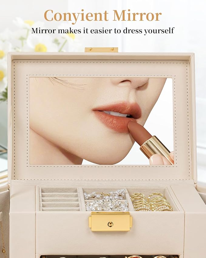TORIBIO Jewelry Box for Women, Leather Jewelry Organizer - Image 5