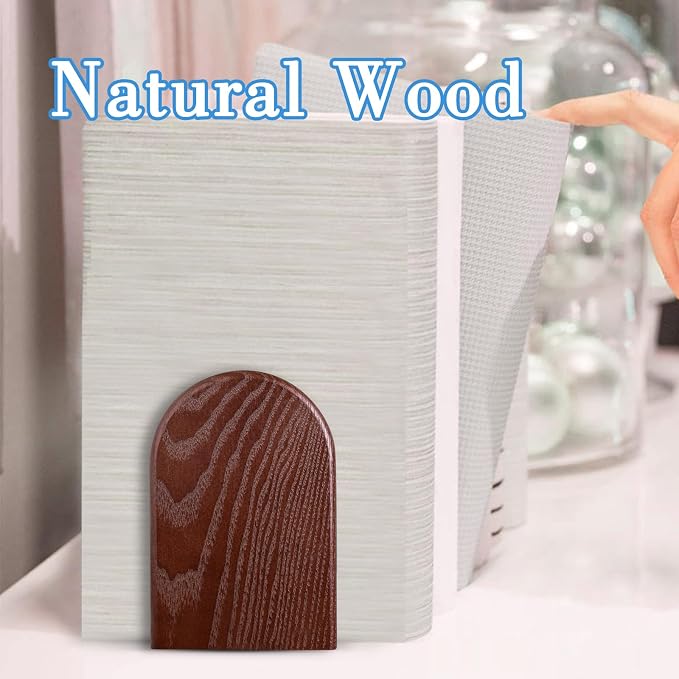 Book Ends, Sturdy Wooden Bookends - Image 7