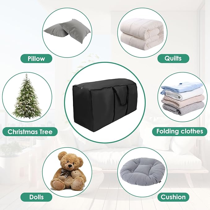 4 Pack Outdoor Cushion Storage Bag Large Storage Bags - Image 6