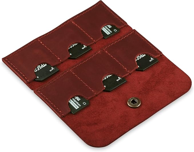 Cognac Leather SD Card Holder - Image 3