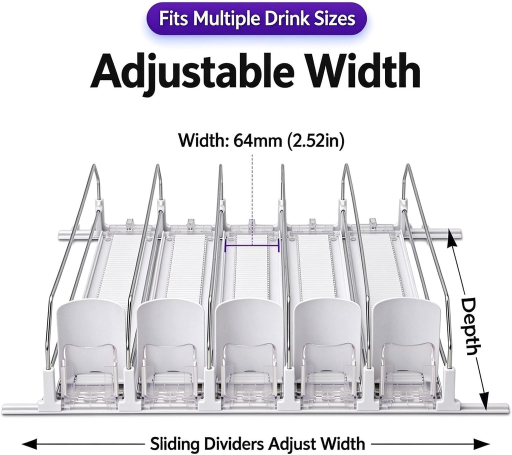 Drink Organizer for Fridge,12oz 16oz 20oz - Soda Can Dispenser for