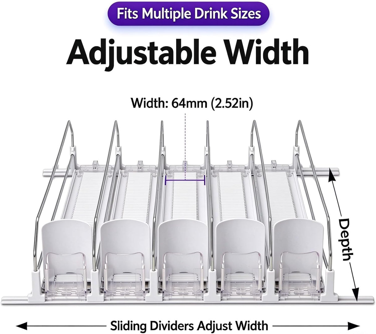 Drink Organizer for Fridge,12oz 16oz 20oz - Soda Can Dispenser for