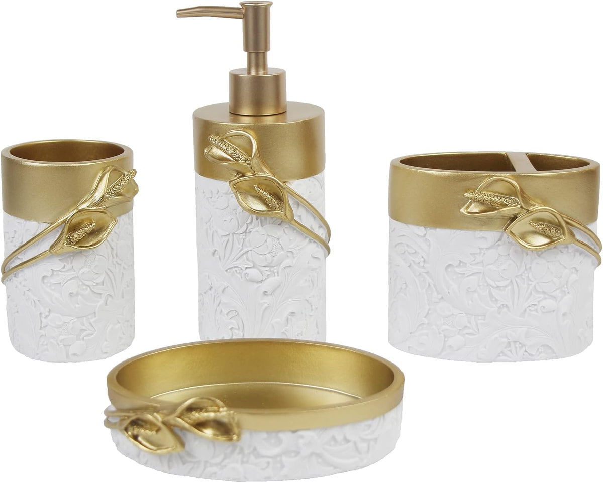 Bathroom Accessories Set,Golden Design Toothbrush Holder,Farmhouse