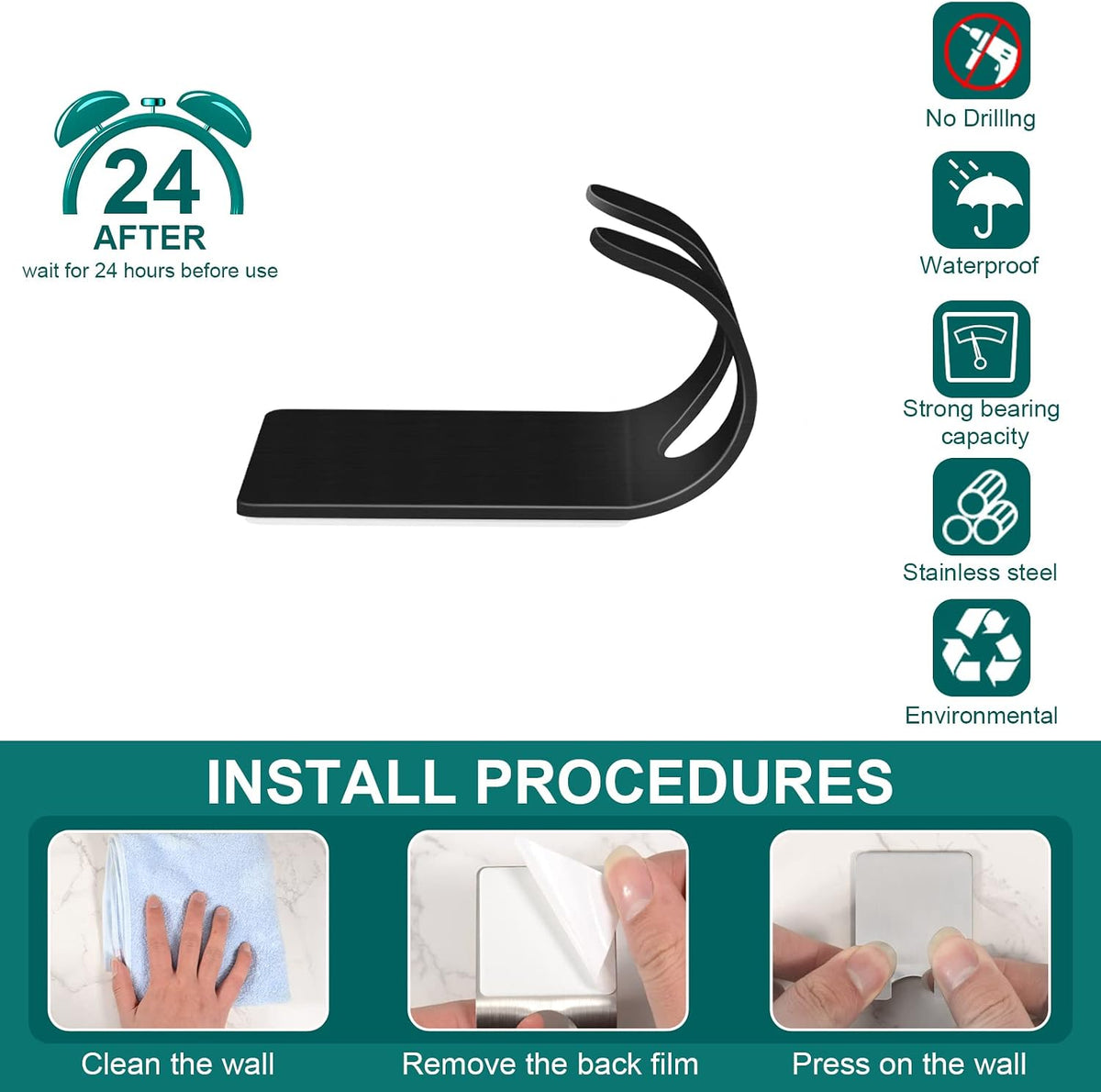 CGBE Shower Holders for Razors, 2 Pack Squeegee Holder and 2 Pack