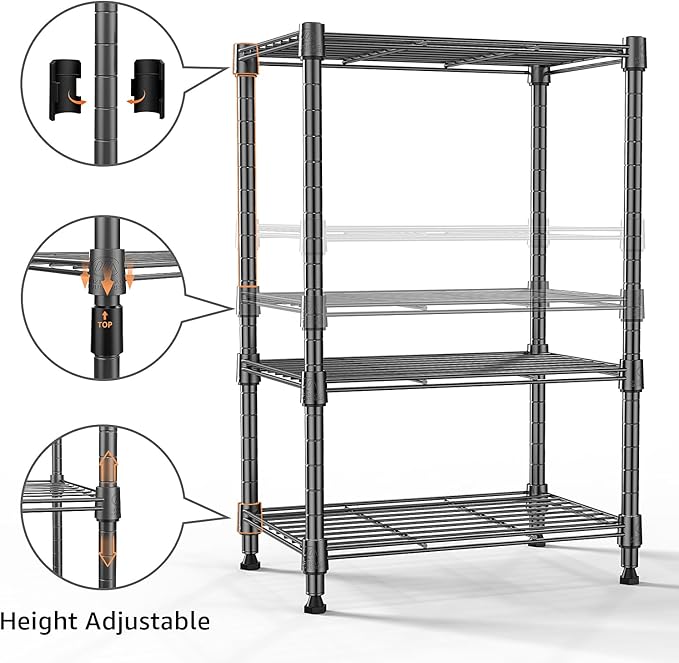 450 lbs Steel Storage Shelving 3-Tier Utility Shelving Unit Steel Organizer - Image 5