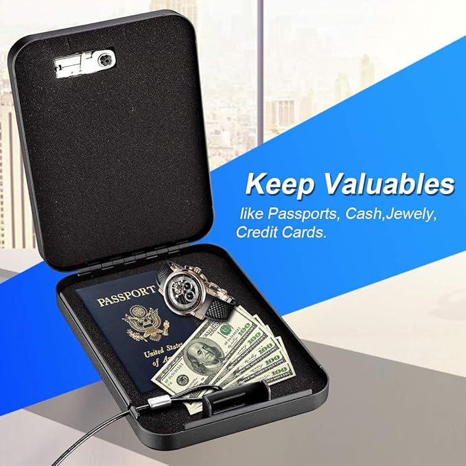 Pistol Safe, Portable Travel Gun Safe, Handgun Lock Box, Gun Safes - Image 2