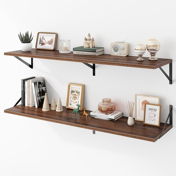 Deep Floating Shelves Wall Mounted, Living Room, Office by Acovy