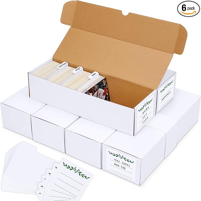 Trading Card Storage Box with Dividers, Cardboard Cards Organizer Box by Joyoumess
