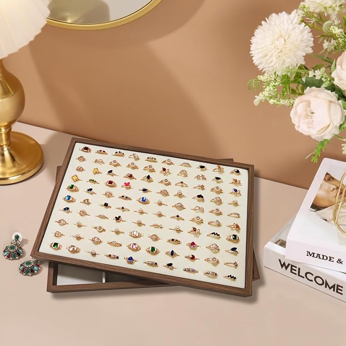 Large Jewelry Trays for Drawers Stackable Velvet Jewelry Display for Vendors - Image 3