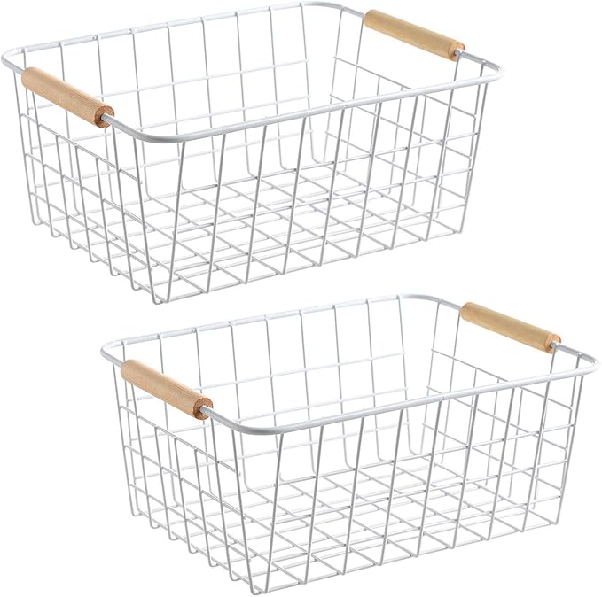 Kitchen Wire Baskets Farmhouse Decor Metal Food Storage Organizer, Household by Aeggplant