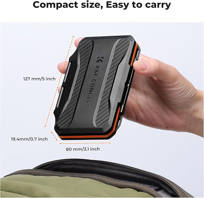 K&F Concept 28 Slot SD Card Case, Water-Resistant Anti-Shock/Dust SD/TF Card - Image 6