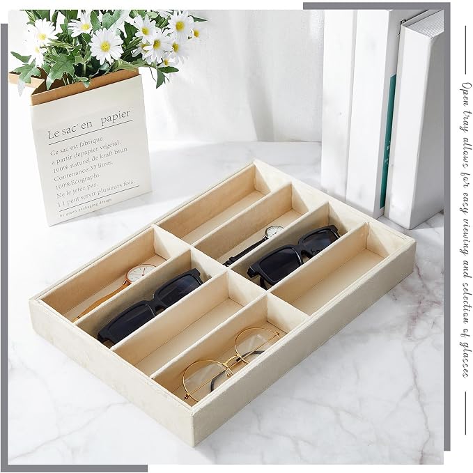 Amylove 2 Pcs Sunglass Organizer Trays Glasses Stackable Jewelry Trays Sunglass - Image 7