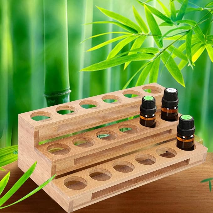 3 Tier Essential Oil Holder Stand, 1.4in Hole Diameter Wood Cosmetic Storage - Image 4