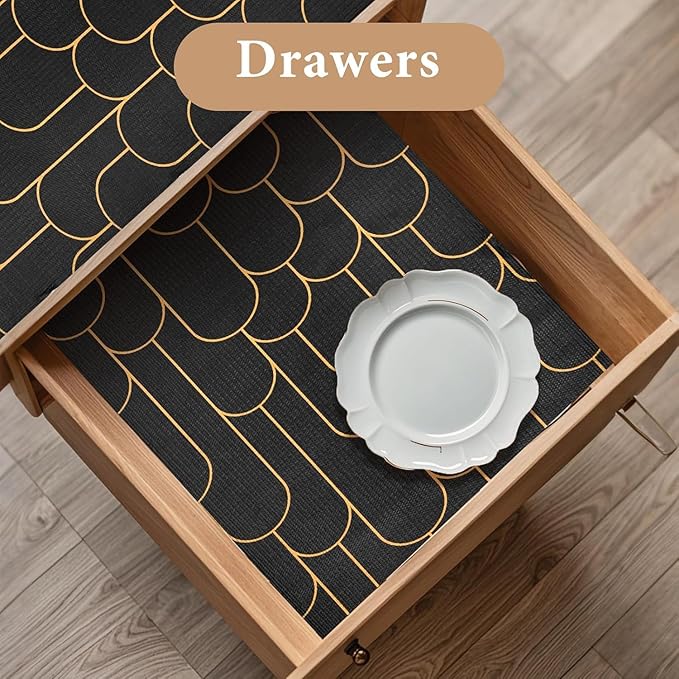 Shelf Liners for Kitchen Cabinets Drawer Liner 17.5in x 30FT Non Adhesive Black - Image 3