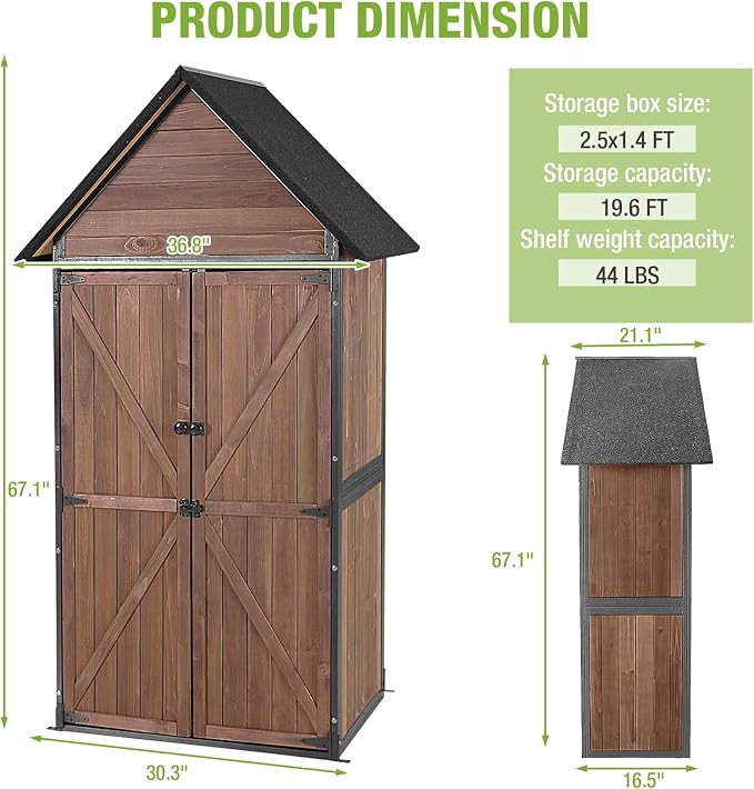 Outdoor Storage Shed with Metal Frame, Garden Storage with Adjustable Shelfs - Image 5