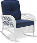 VIVIJASON Outdoor Wicker Rocking Chair, Patio Rattan Rocker Chair by VIVIJASON