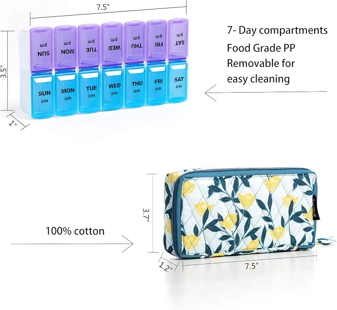 Weekly Pill Organizer 2 Times a Day, 7 Day am pm Pill Organizer, Large Daily - Image 3