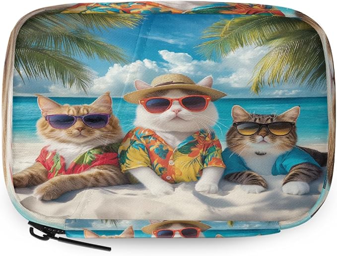 Cool Cats Summer Beach Pill Organizer Travel Medicine Case by Unknown