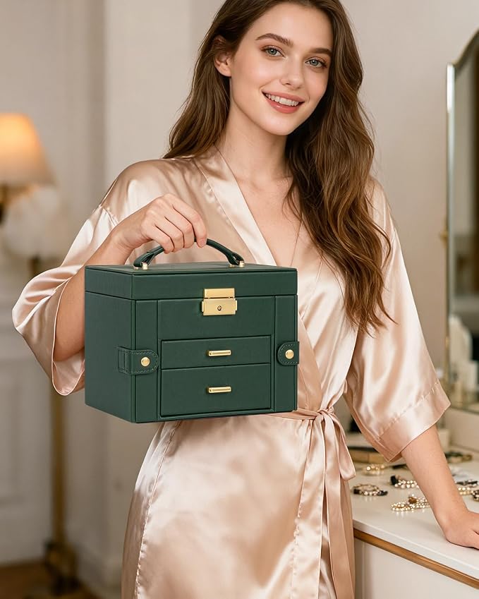 TORIBIO Jewelry Box for Women, Leather Jewelry Organizer - Image 8
