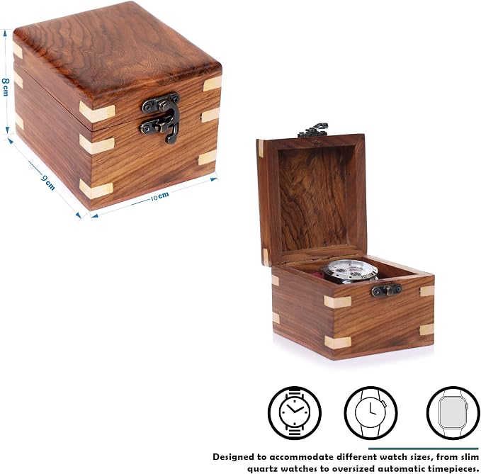 Wooden Watch Box for Men & Women, Luxury Watch Organizer & Display Case - Image 6