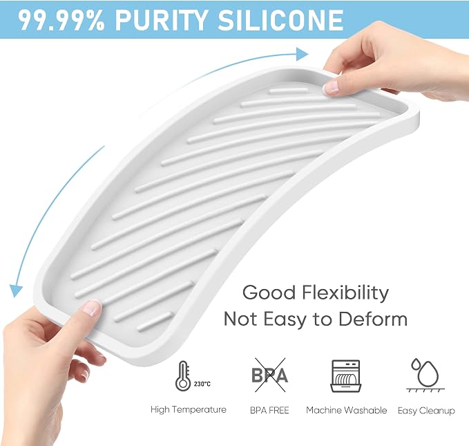 EG-SIPRO Silicone Sponge Holder, Large 10" Kitchen Sink Organizer Tray - Image 3