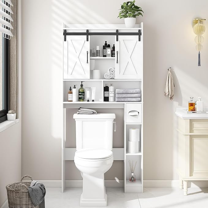 Vabches Over The Toilet Storage Cabinet, Farmhouse Storage Cabinet Over Toilet - Image 6