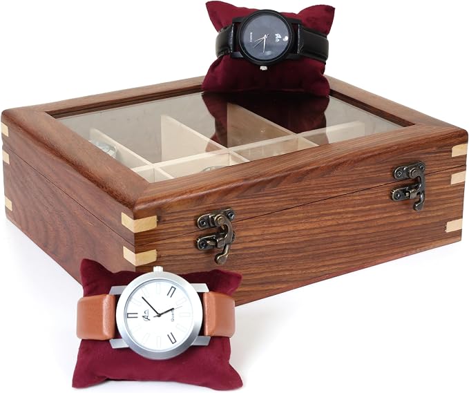 Wooden Watch Box for Men & Women, Watch Organizer & Display Case, Premium - Image 8