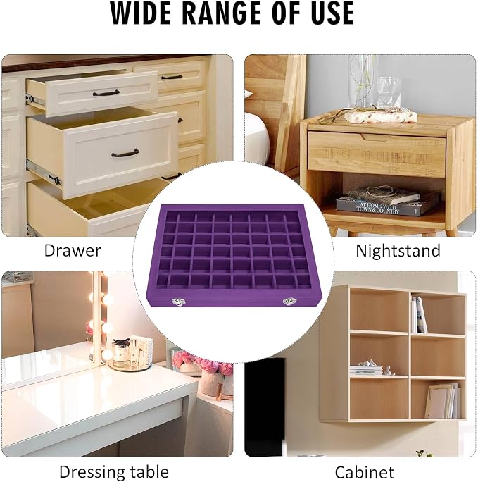 Velvet Jewelry Tray 48 Grid Jewelry Display Tray Organizer Box - Image 7
