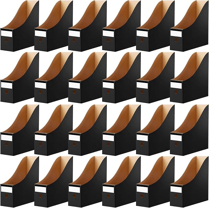 Thenshop 24 Pcs Cardboard Magazine File Holders Magazine Book Bin Box by Thenshop