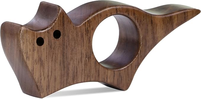 Cat Book Page Holder, Smooth Finish Walnut Wood Book Holder by Wacantic