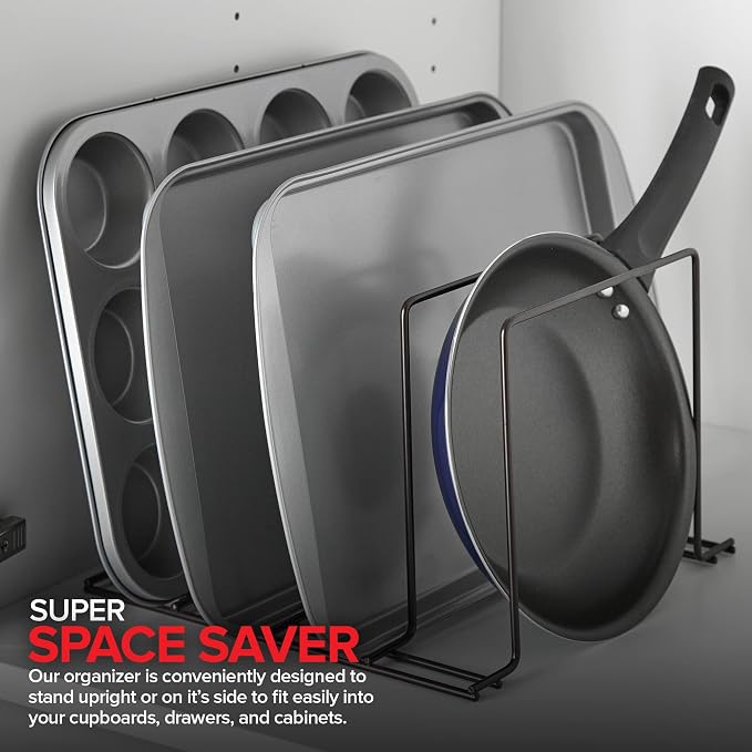 Stock Your Home Bronze Steel Baking Pan Organizer Rack - Image 6