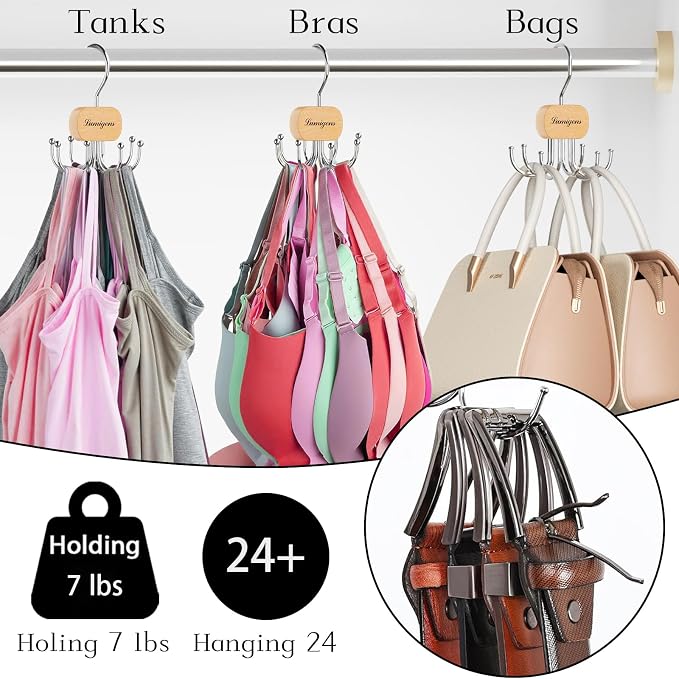 Belt Hanger, Belt Organizer for Closet, Rotatable Tie Rack, Belt Holder - Image 3