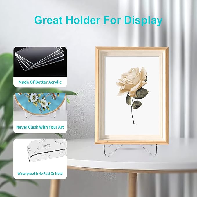 Boloyo 60-Degree Angle Acrylic Plate Display Stand, 3 Inch 2PC Clear Acrylic - Image 5