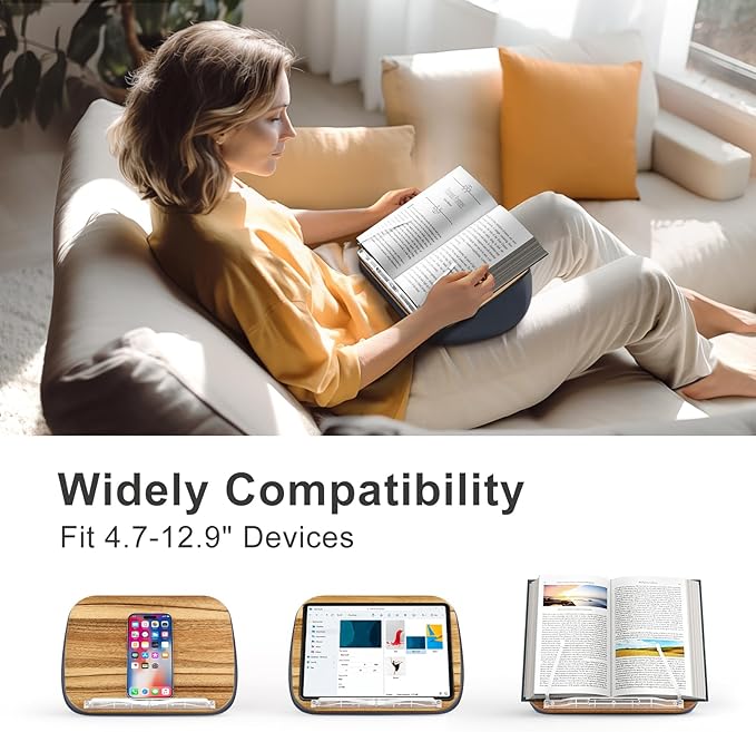 Lap Beanbag Book Stand for Hands Free Reading Comfortable Reading Pillow Stand - Image 5