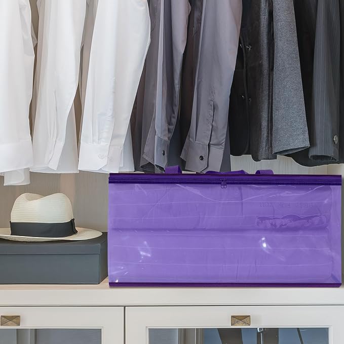 Vieshful Purple 40L Clear Clothes Storage Bag Colorful Clothes Organizer - Image 6