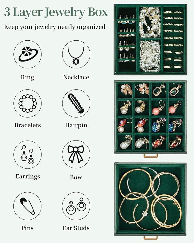 TORIBIO Jewelry Box for Women, Leather Jewelry Organizer - Image 4